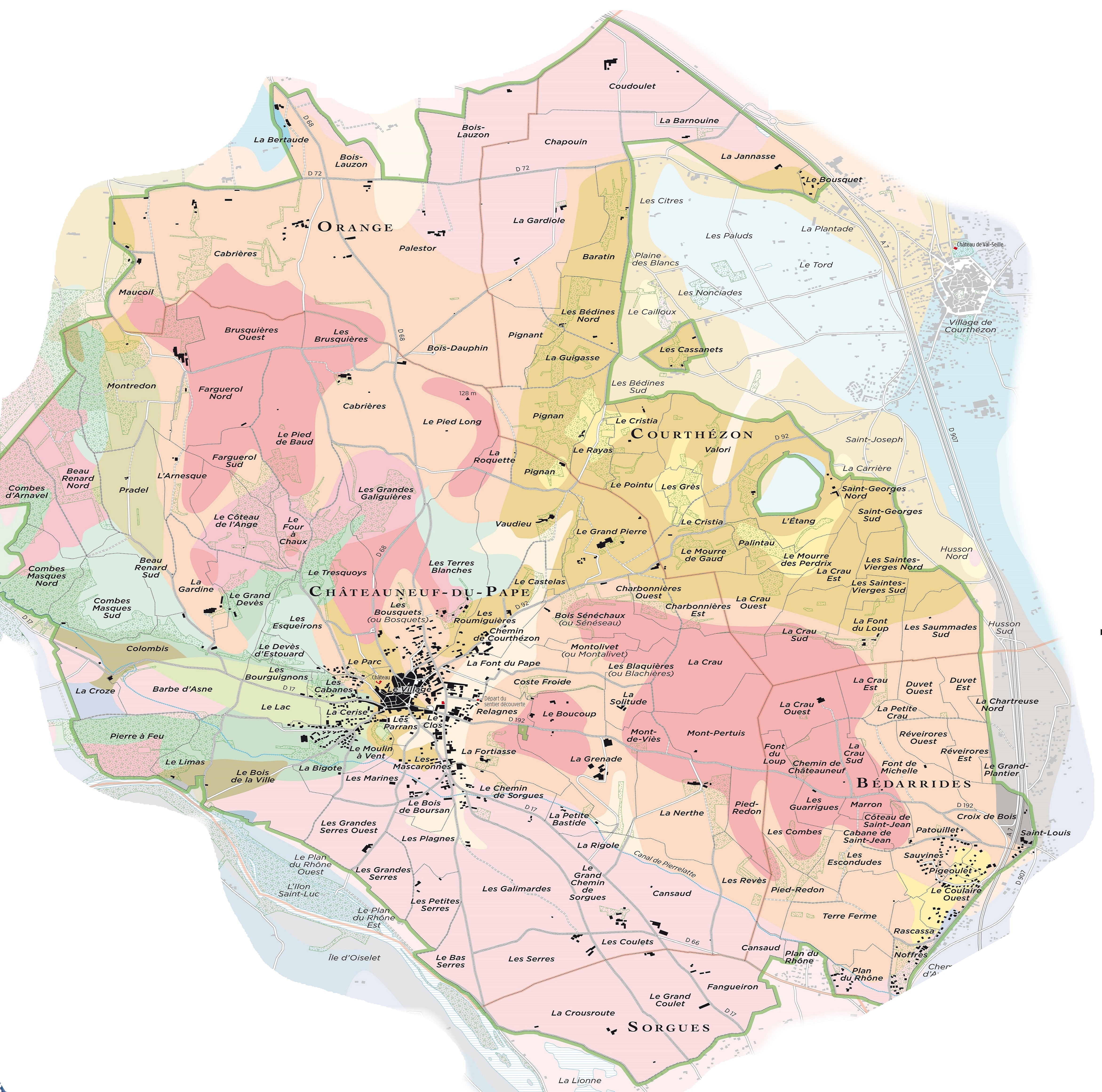 Châteauneuf-du-Pape · Lieux-dits