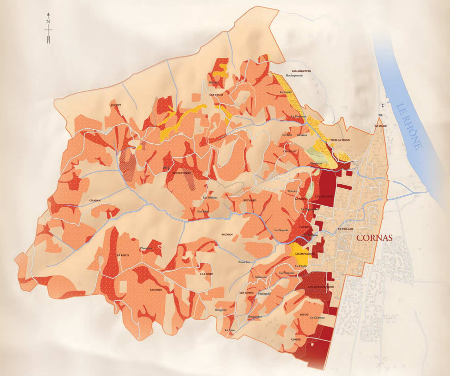 Cornas detailed map