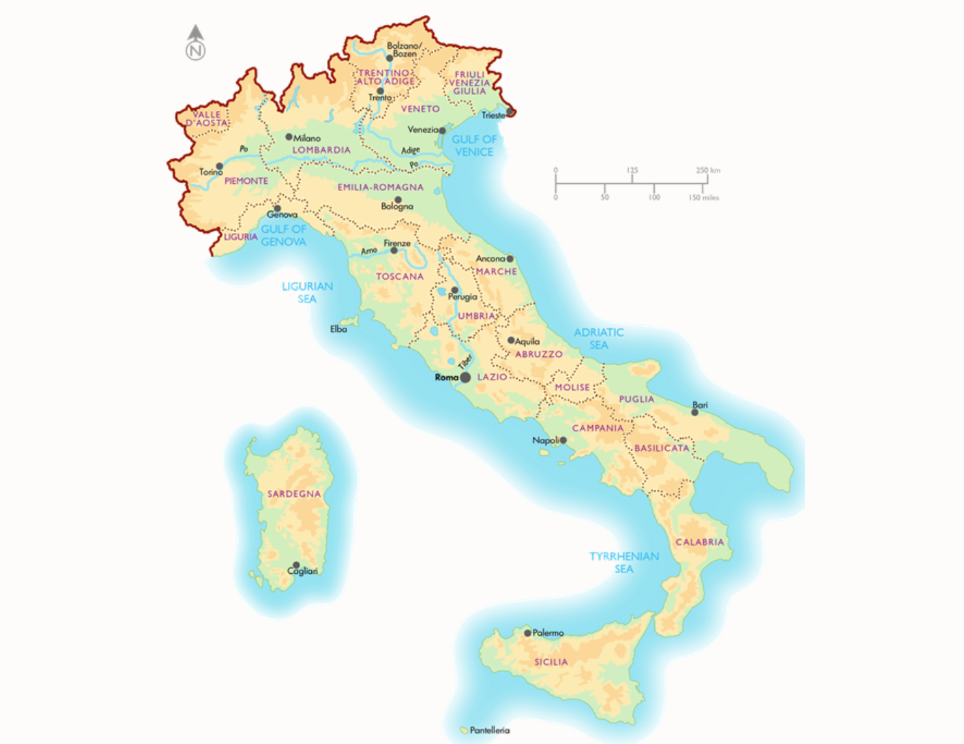 Italy wine map